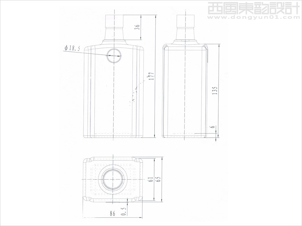 京衛藥業本草修真藥酒瓶型設計線稿圖