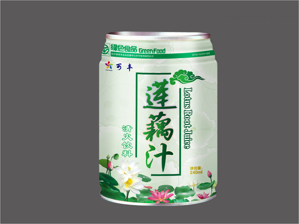 揚州華貴食品有限公司蓮藕汁清火飲料包裝設計