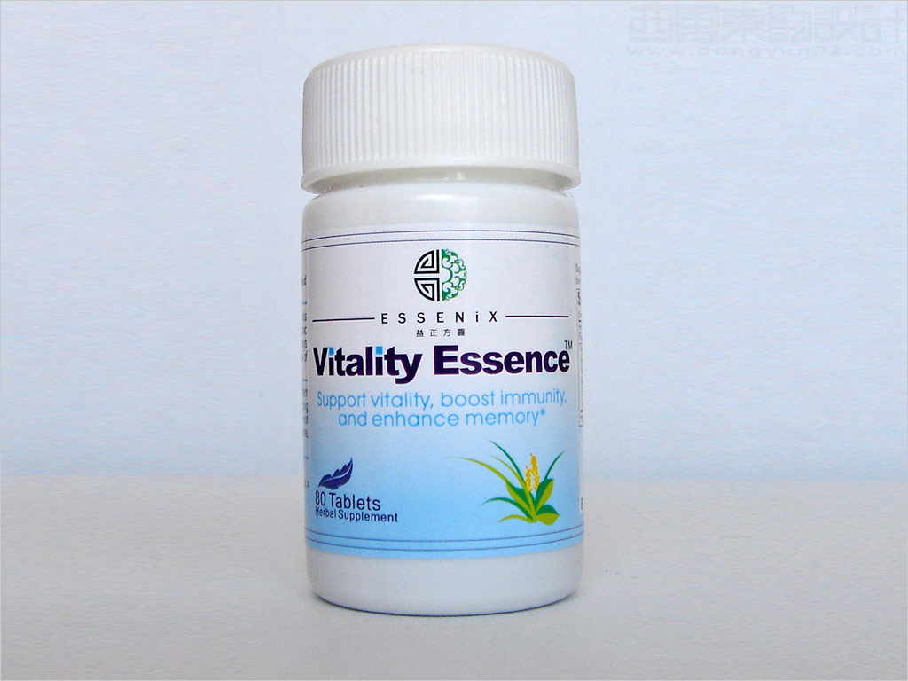 美國益正方圓生物科技有限公司Vitality Essence保健品瓶簽包裝設計