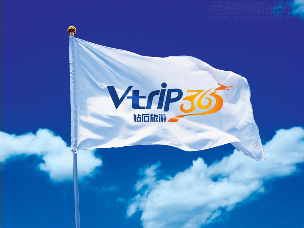 V-trip365 鉆石旅游標志設計之旗幟設計效果圖