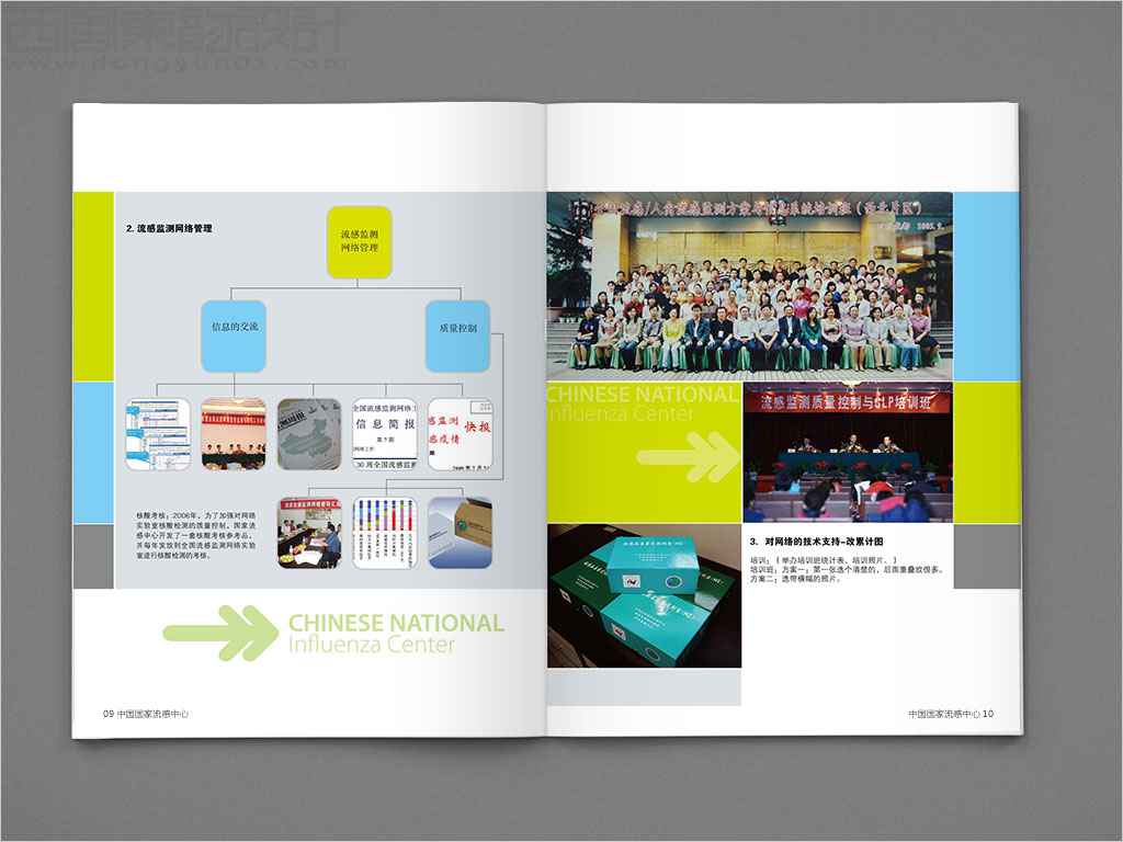 國家流感中心畫冊設計之全國流感監測網絡管理內頁設計