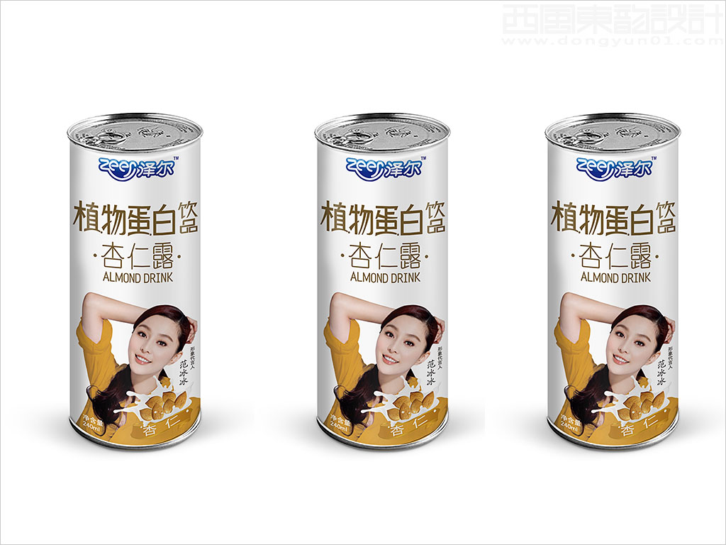 吉林澤爾乳業有限公司澤爾系列植物蛋白飲品包裝設計之杏仁露飲料包裝設計易拉罐裝