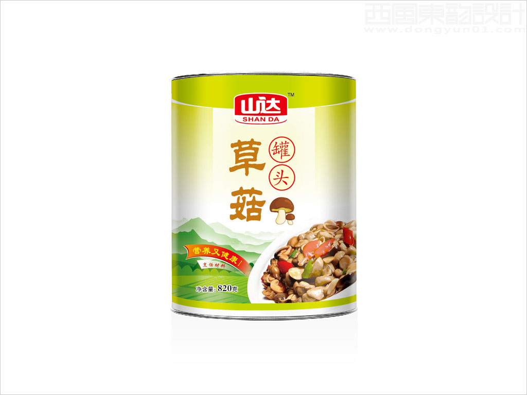 北京山達食品有限公司草菇罐頭食品包裝設計