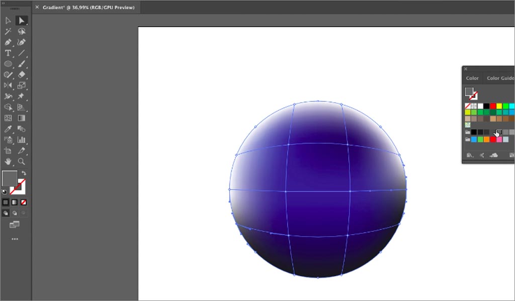 ADOBE ILLUSTRATOR設(shè)計(jì)軟件中漸變網(wǎng)格工具的使用圖文教程第4步：為對象添加顏色