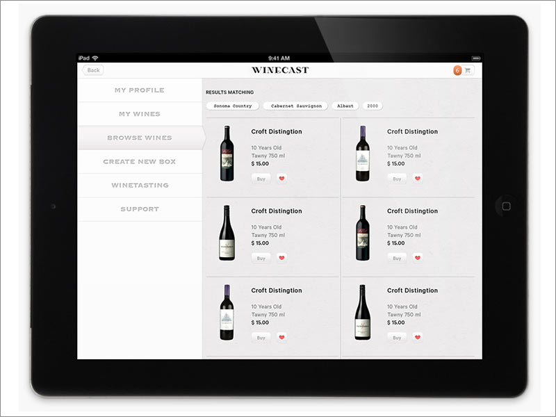 荷蘭在線品酒品牌Winecast ipad端網(wǎng)站內(nèi)頁設(shè)計(jì)