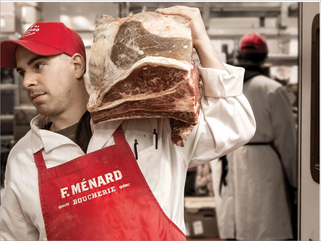 加拿大梅納德（F.Ménard）豬肉食品員工帽子圍裙設計