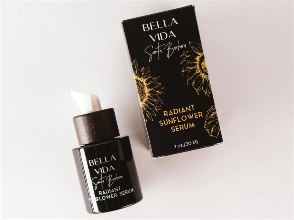 貝拉維達(dá)Bella Vida化妝品包裝設(shè)計之向日葵精華液包裝設(shè)計