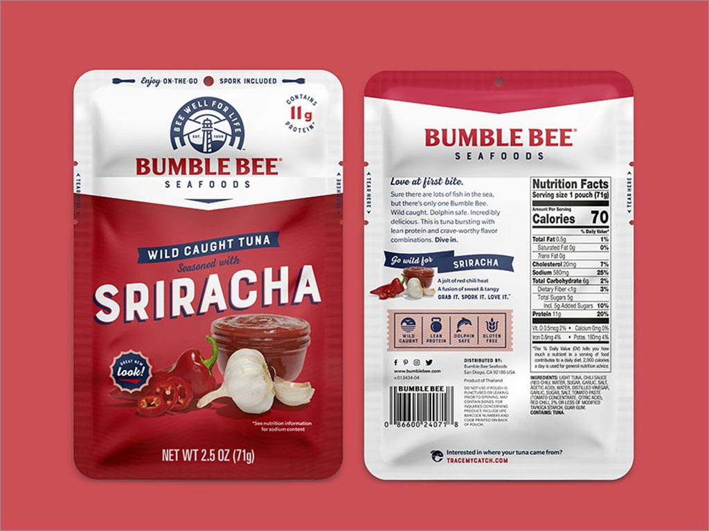 Bumble Bee海鮮產品包裝袋設計