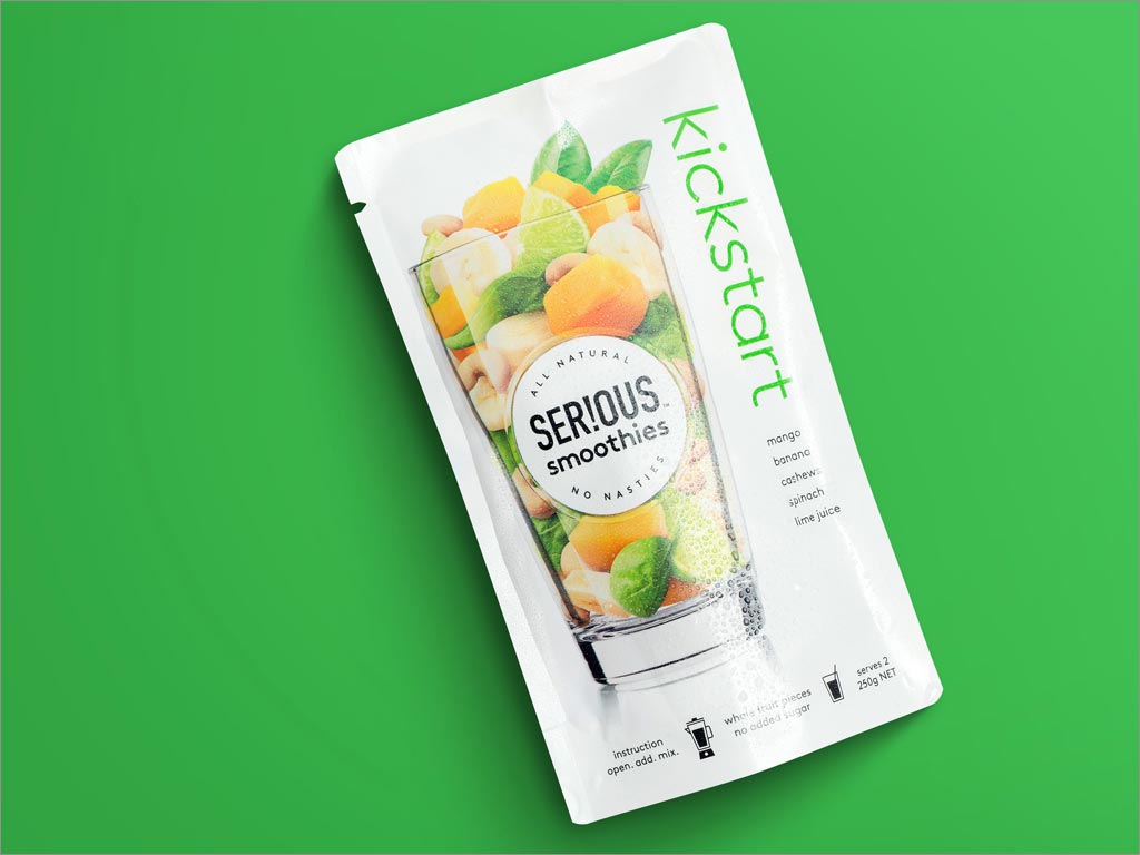 新西蘭Serious Smoothies水果冰沙飲料包裝設計