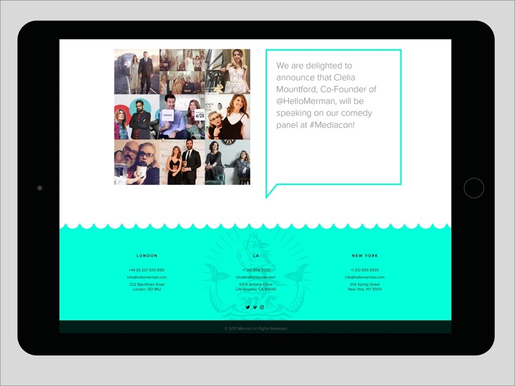 英國Merman獨立媒體制作公司品牌形象網站頁面設計