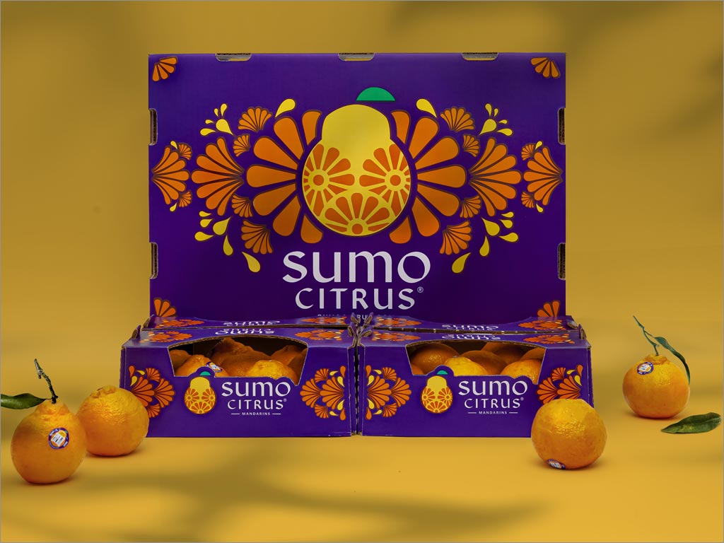 彰顯日本傳統的Sumo Citrus柑橘水果包裝設計之實物照片