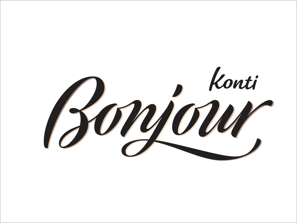 俄羅斯Bonjour甜點食品品牌logo設計