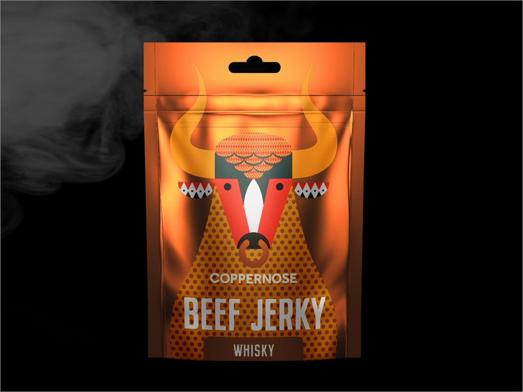 英國Coppernose beef Jerky威士忌味牛肉干休閑食品包裝設計