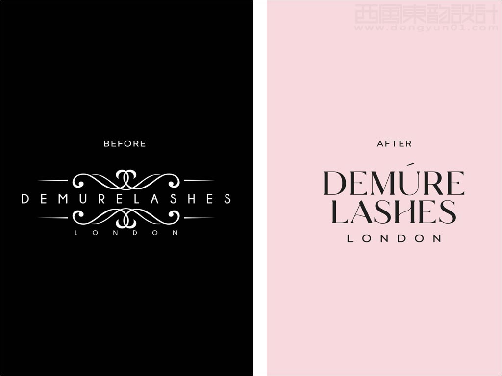 Demure Lashes假睫毛新舊品牌logo設(shè)計對比