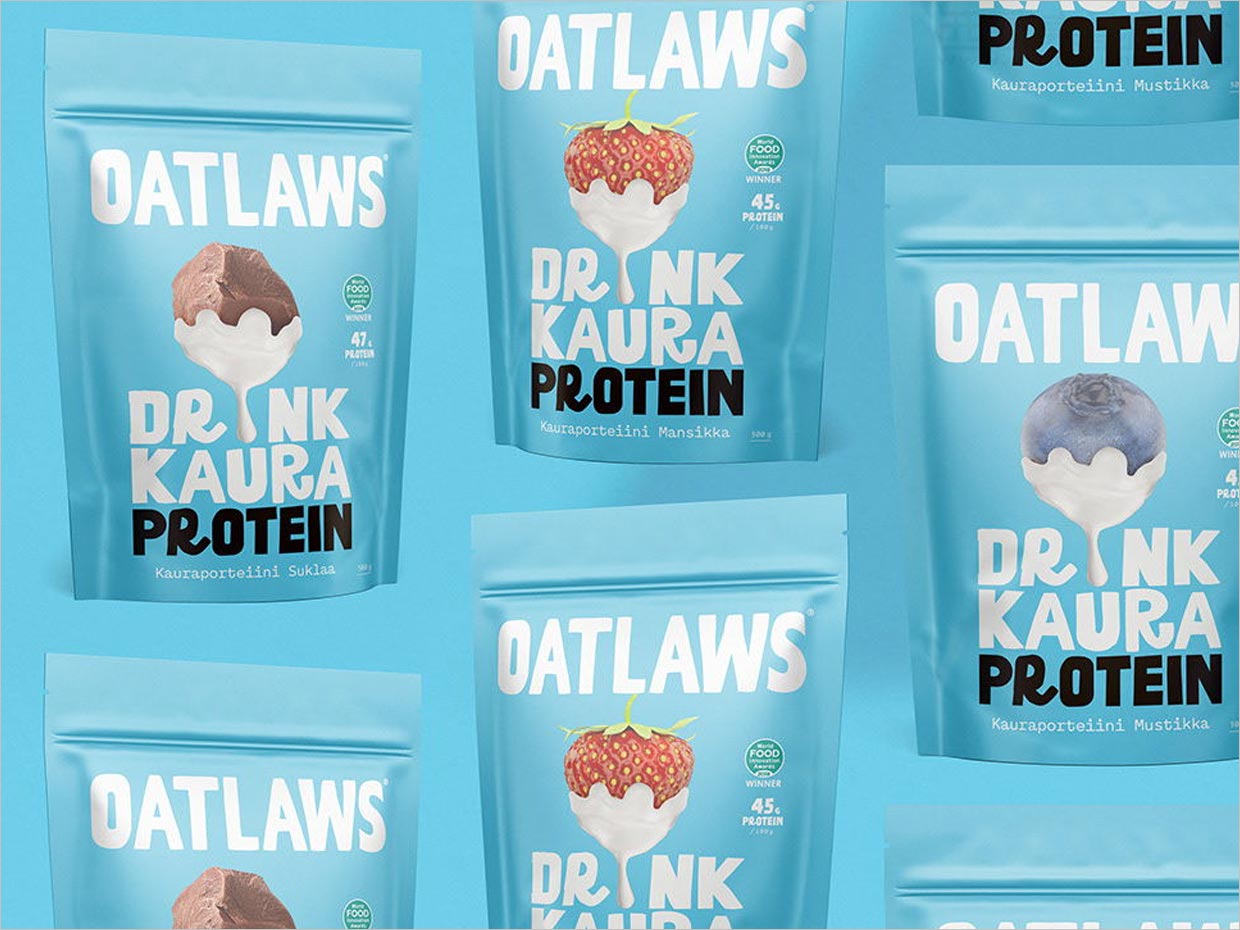 芬蘭Outlaws燕麥牛奶巧克力食品包裝袋設計