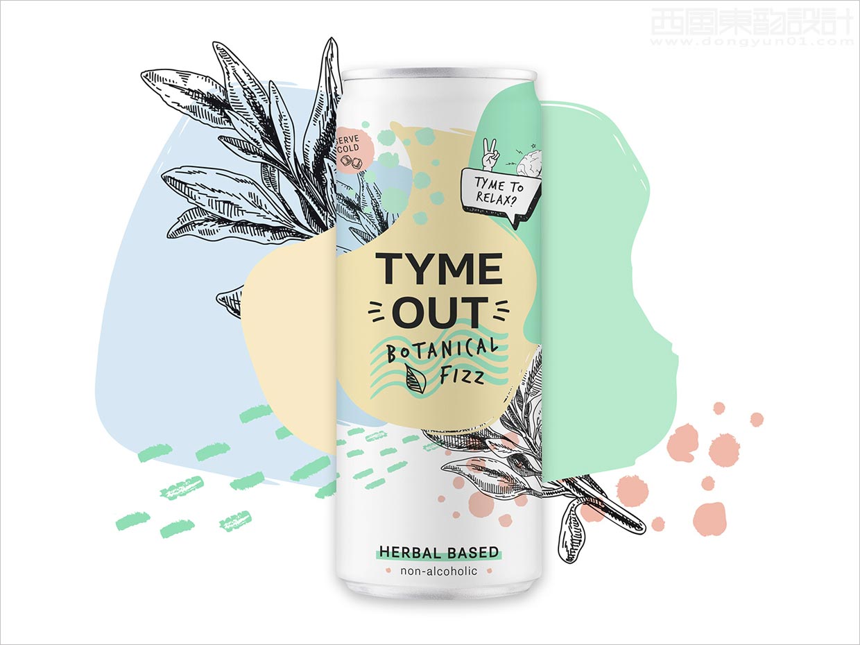 德國Tyme out植物性功能飲料易拉罐包裝設計