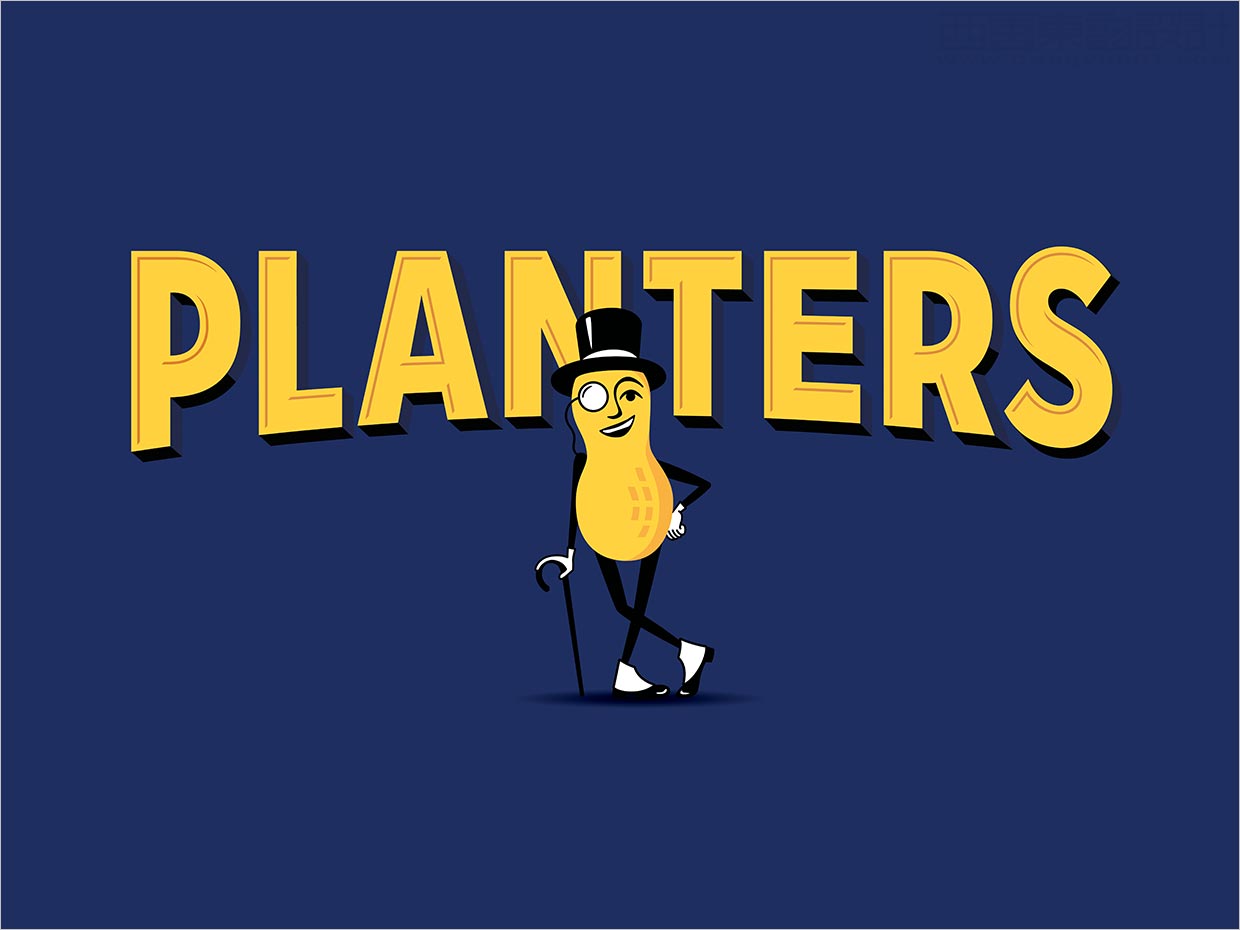 美國Planters堅果品牌logo與吉祥物設計