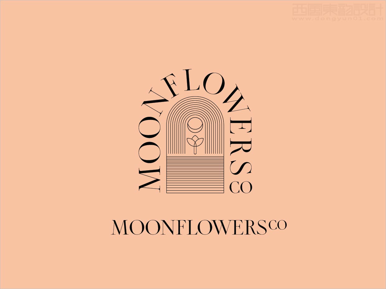 阿富汗Moonflowers藏紅花茶葉品牌logo設計