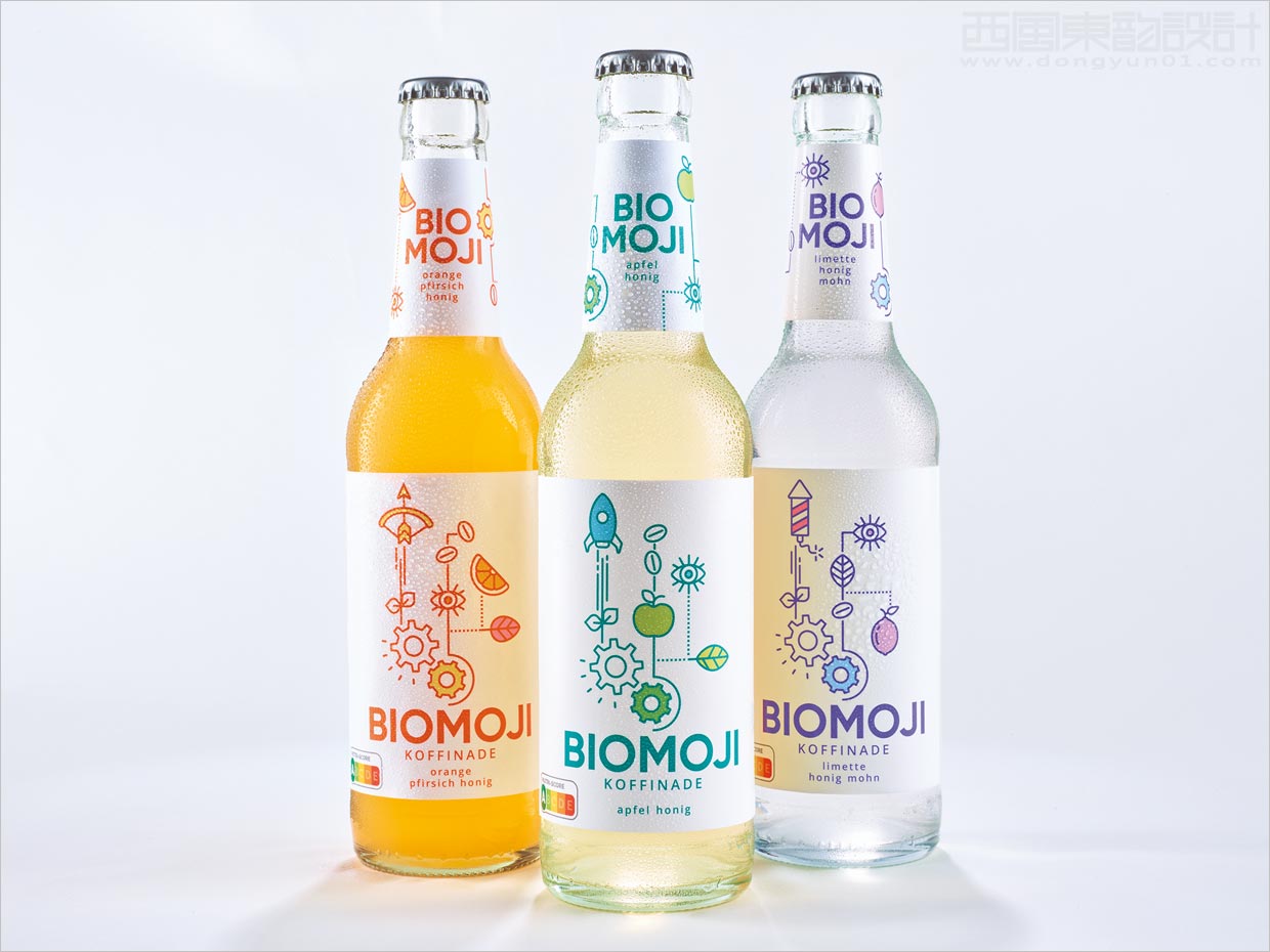 德國BIOMOJI功能性有機能量飲料瓶貼包裝設計