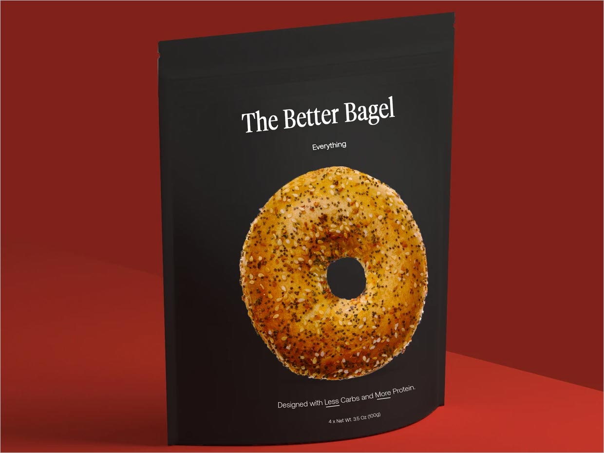 極簡風(fēng)格的Better Bagel面包食品包裝設(shè)計