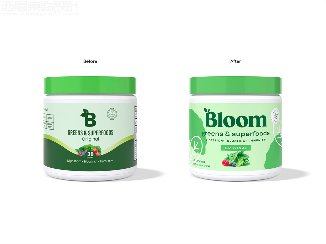 Bloom保健食品品牌logo和包裝設計之新舊包裝設計對比